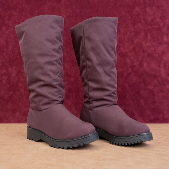 Cougar Women Gale Burgundy Fabric Waterproof Snow Winter Knee Boots sz 8 - Picture 1 of 10